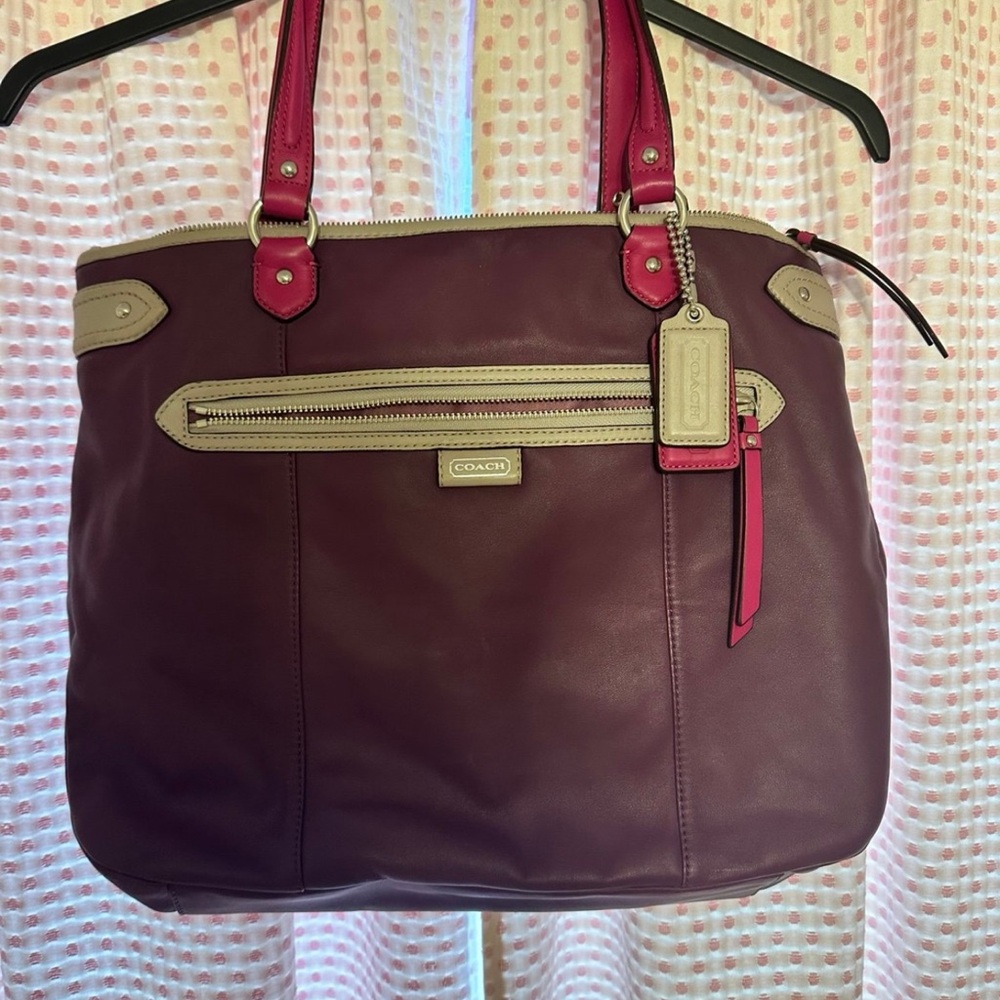 Coach Burgundy and Pink Women's Bag